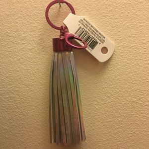 Purse Pull Keychain with Double PomPom